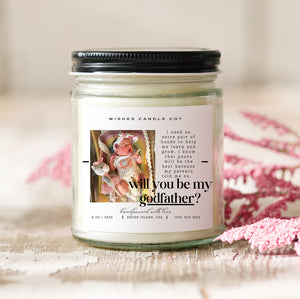 Extra Pair of Hands Will You Be My Godfather Custom Photo Soy Candle