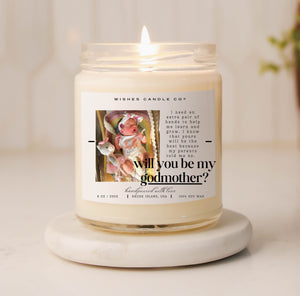 Extra Pair of Hands Will You Be My Godmother Custom Photo Soy Candle