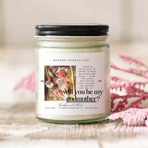 Extra Pair of Hands Will You Be My Godmother Custom Photo Soy Candle