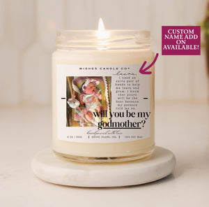 Extra Pair of Hands Will You Be My Godmother Custom Photo Soy Candle