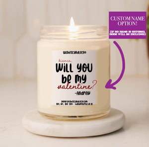 Be My Valentine Custom Name Soy Candle