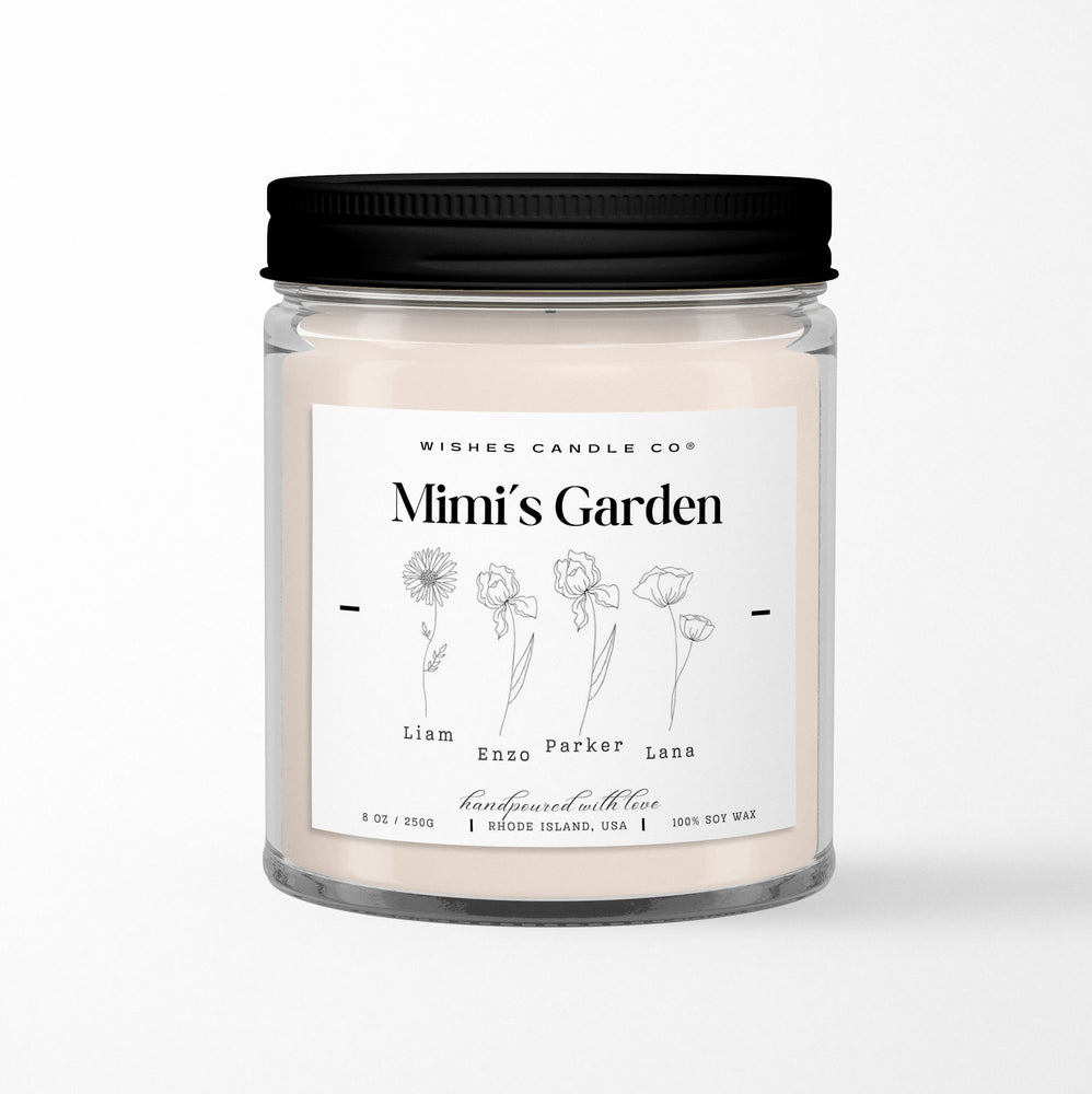 Mimi's Garden Custom Name and Birth Flower Soy Candle